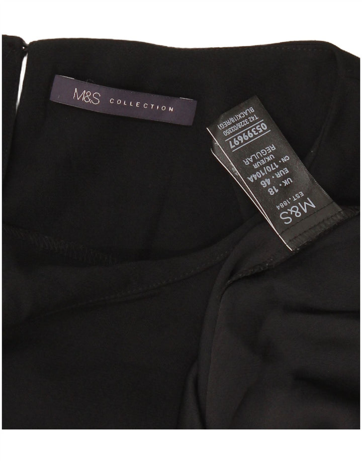 MARKS & SPENCER Womens Shift Dress UK 18 XL Black Polyester