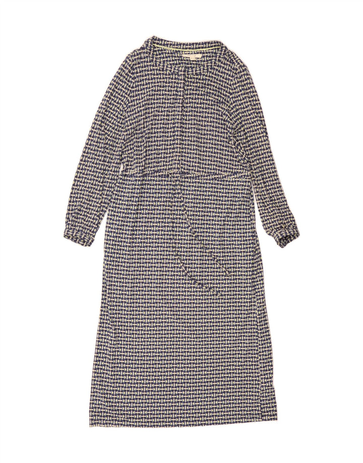 WHITE STUFF Womens Long Sleeve Maxi Dress UK 10 Small Navy Blue Geometric Vintage White Stuff and Second-Hand White Stuff from Messina Hembry 