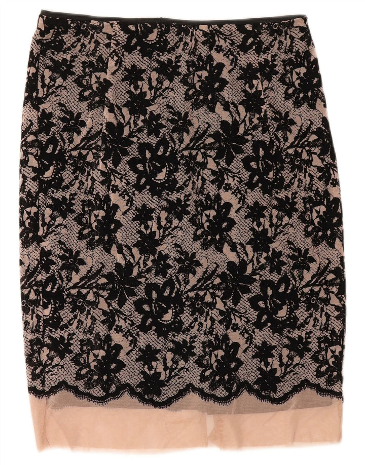 Damska spódnica midi Zara XS W30 Czarny kwiatowy poliester