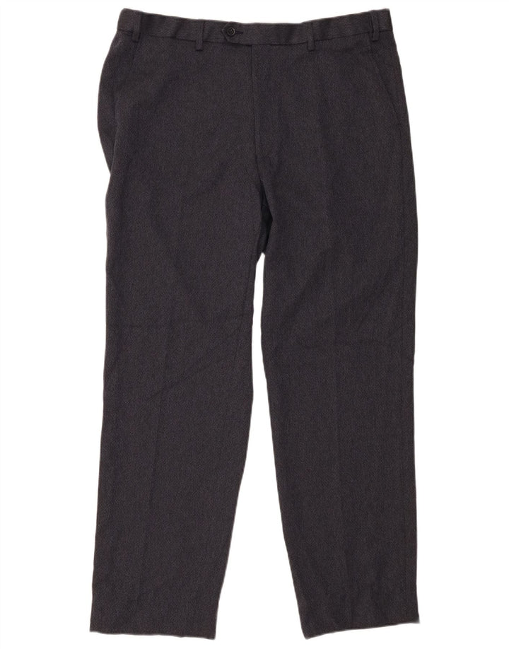 MARKS & SPENCER Mens Regular Fit Suit Trousers W38 L33 Navy Blue Polyester