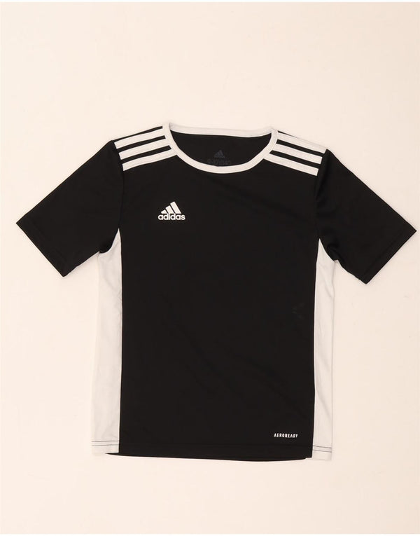 Chłopięca koszulka Adidas Aeroready Top 9-10 lat Czarny poliester z blokami kolorów
