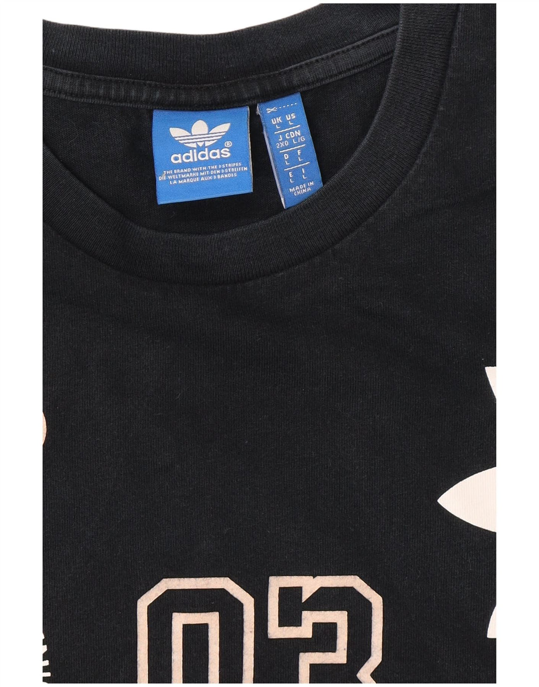 Męski T-shirt z grafiką ADIDAS, duży, granatowy
