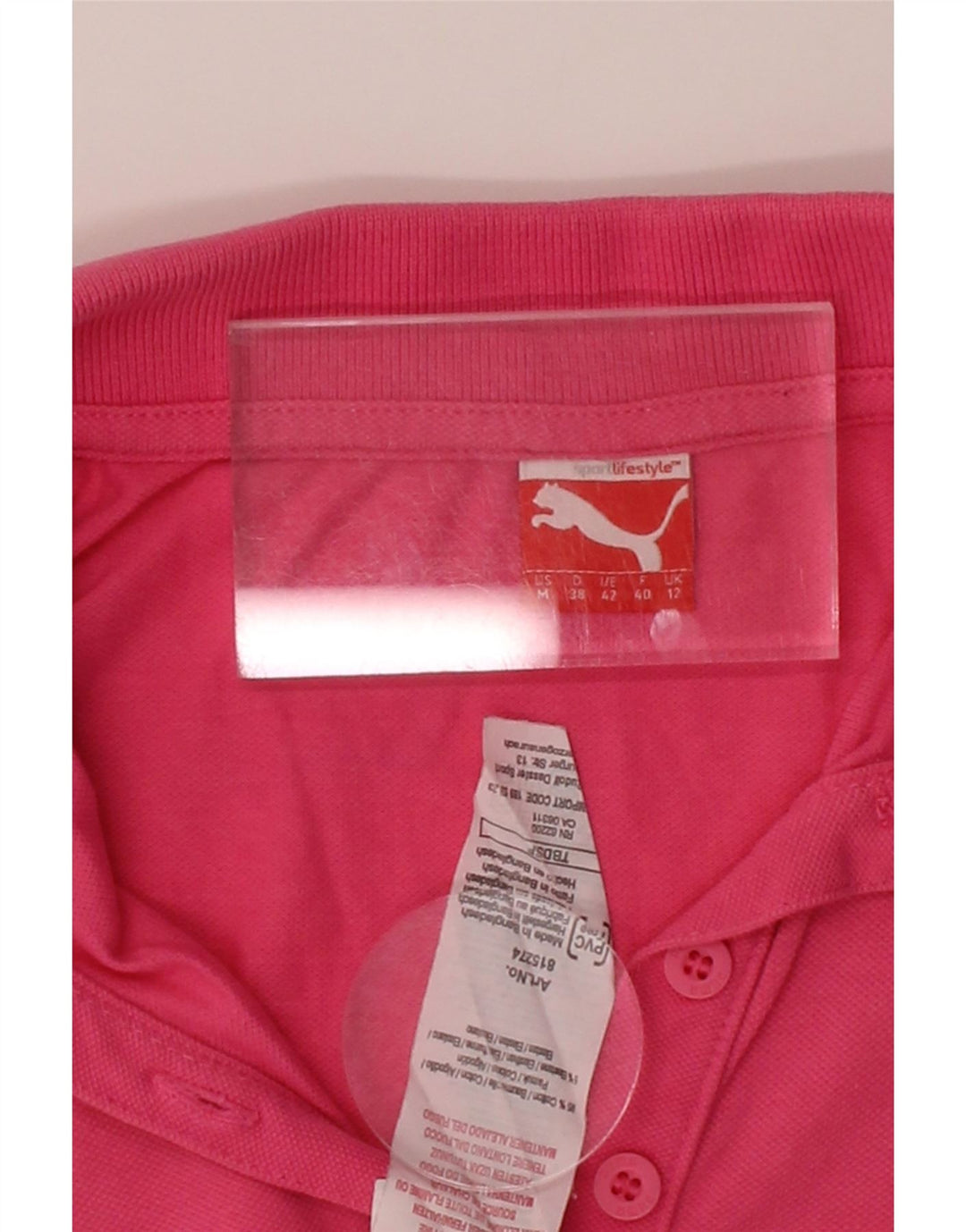 PUMA Womens Polo Shirt UK 12 Medium Pink Cotton Vintage Puma and Second-Hand Puma from Messina Hembry 