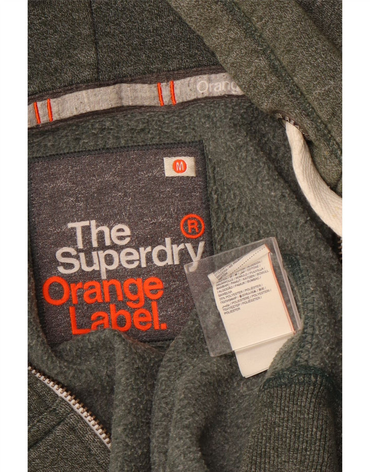 SUPERDRY Męski sweter z kapturem i zamkiem, średnia bawełna khaki