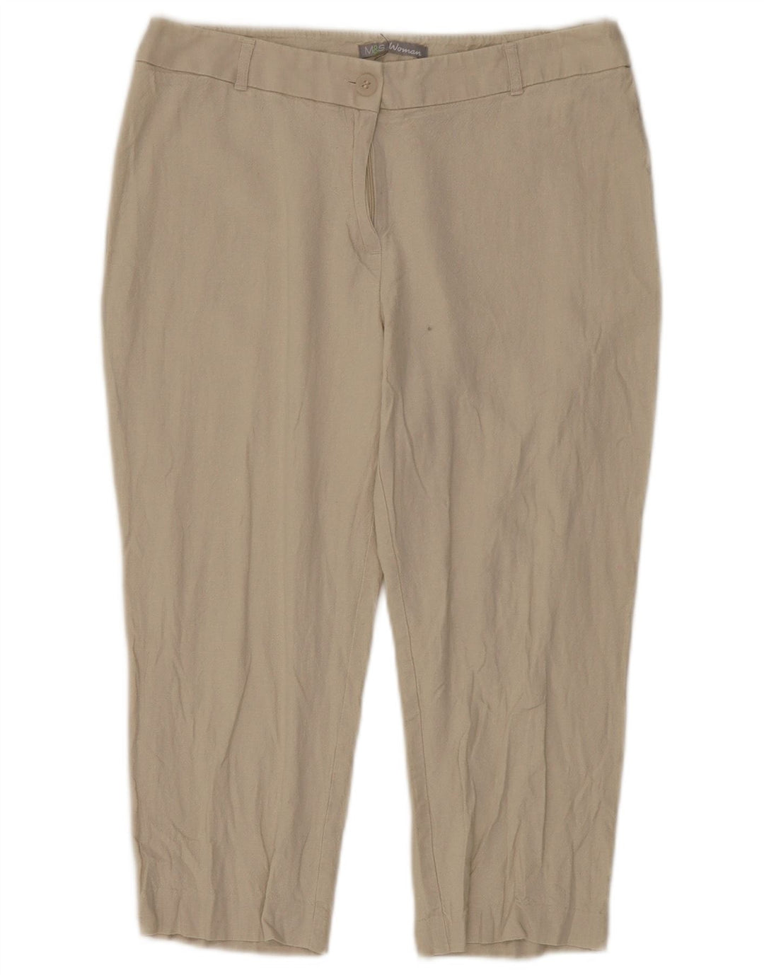 Spodnie Marks & Spencer Damskie Straight Capri UK 12 Medium W30 L20 Beżowe