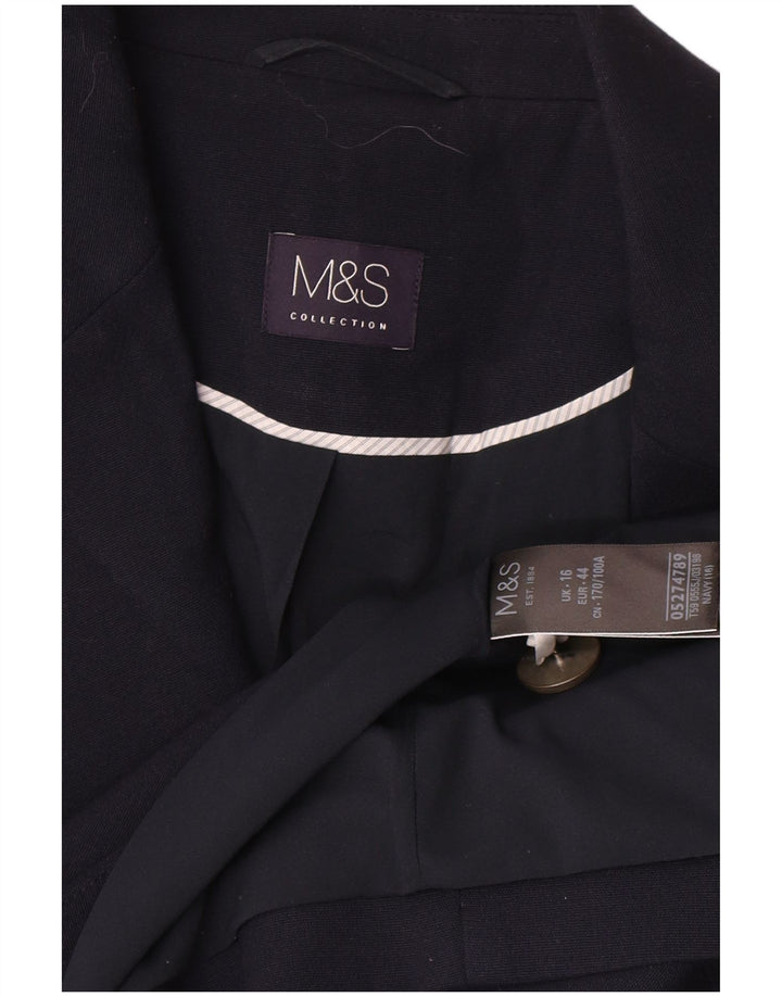 Marks & Spencer Damska marynarka dwurzędowa UK 16, duża, granatowa
