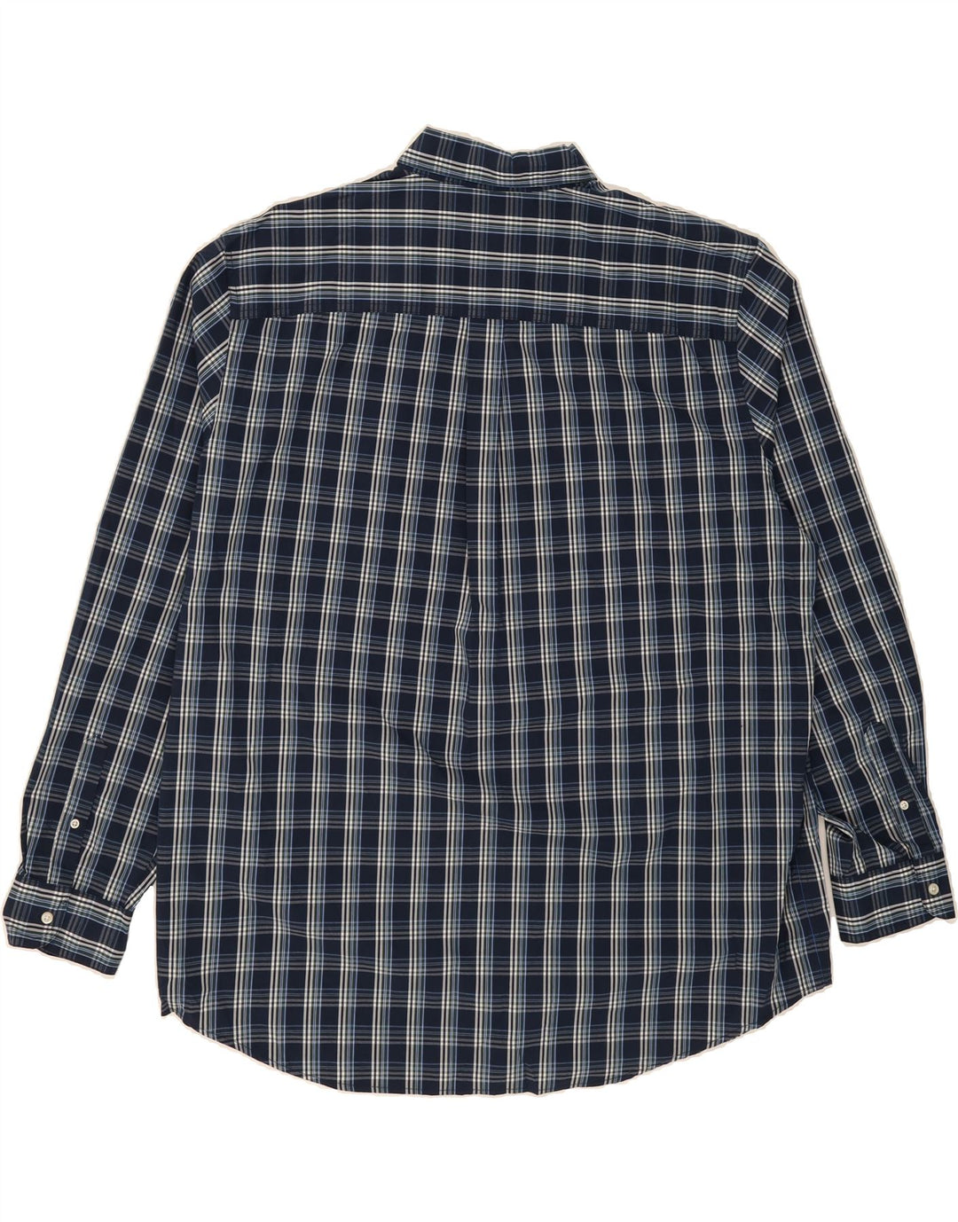 CHAPS Mens Tall Shirt 2XL Navy Blue Check Cotton Vintage Chaps and Second-Hand Chaps from Messina Hembry 