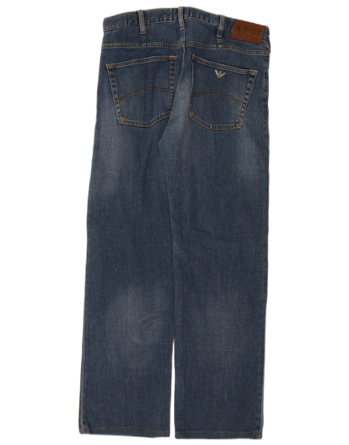 Armani Jeans Męskie regularne proste dżinsy W33 L30 Niebieska bawełna