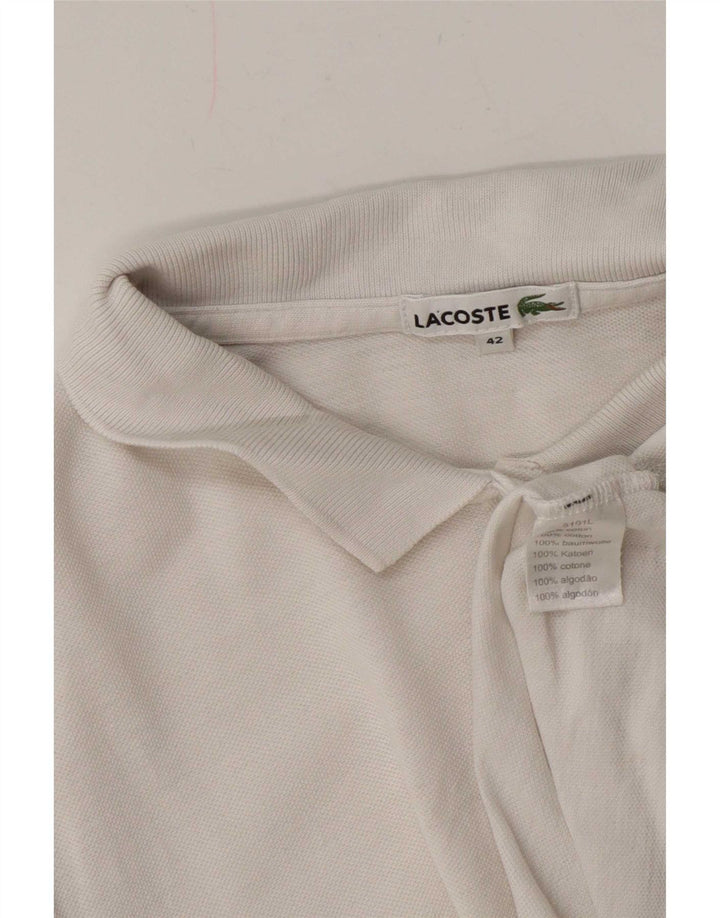 Damska koszulka polo Lacoste, rozmiar 42, duża, biała, bawełniana