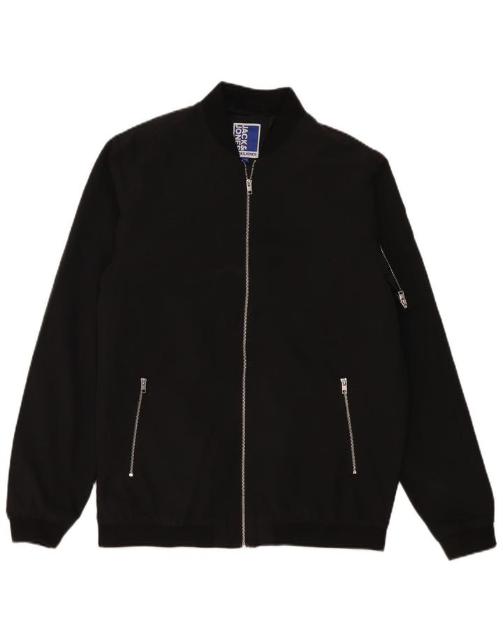Kurtka bomberka chłopięca Jack & Jones 15-16 lat, czarna, poliester