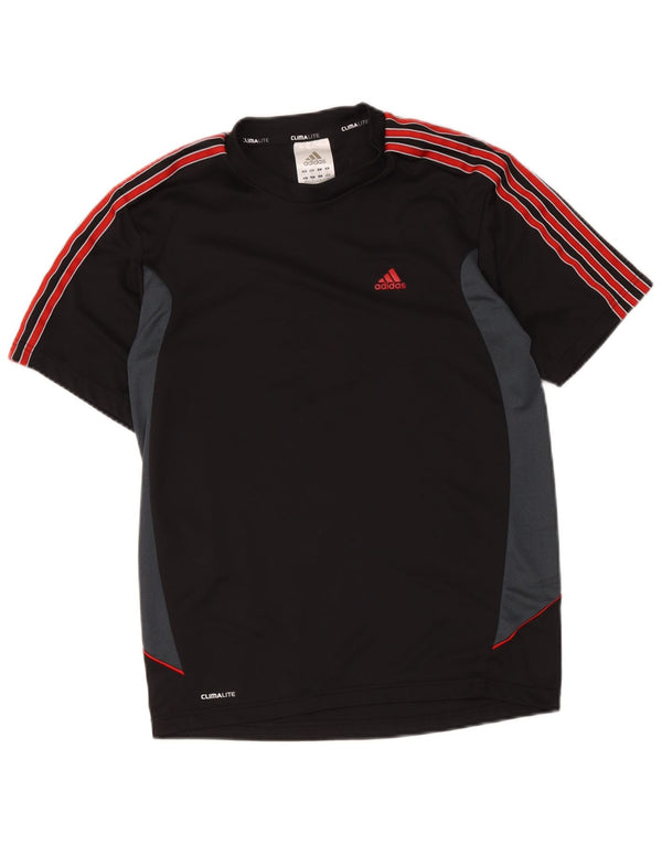 Adidas Męska koszulka Climalite Top, mała, czarna, z blokami kolorów, poliestrowa