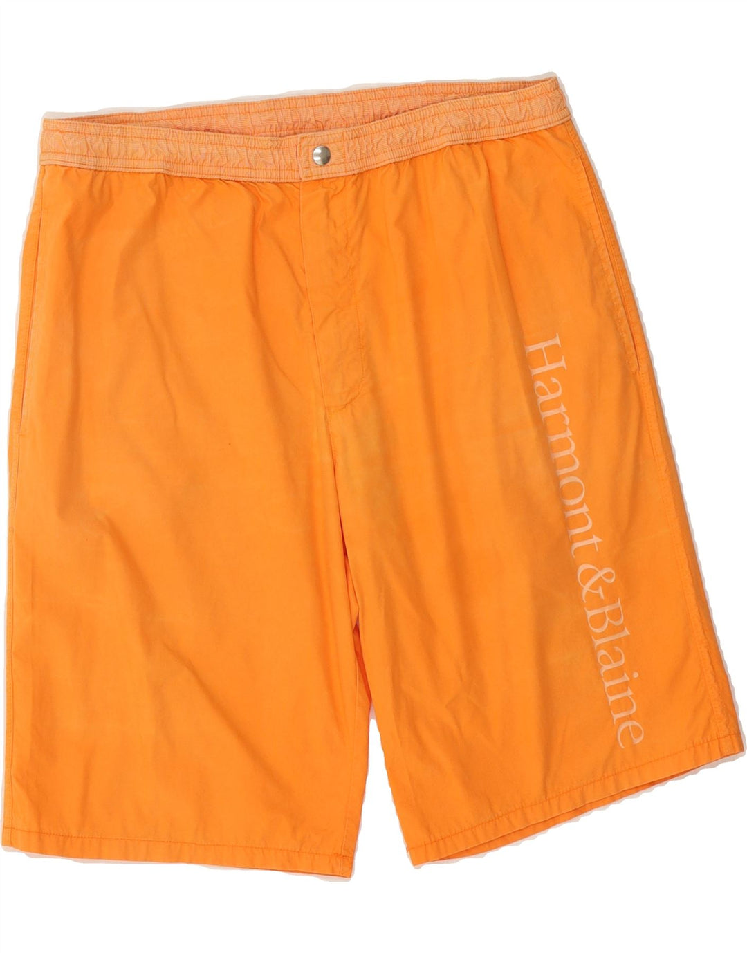 HARMONT & BLAINE Mens Graphic Bermuda Shorts Medium W34  Orange Cotton Vintage Harmont & Blaine and Second-Hand Harmont & Blaine from Messina Hembry 