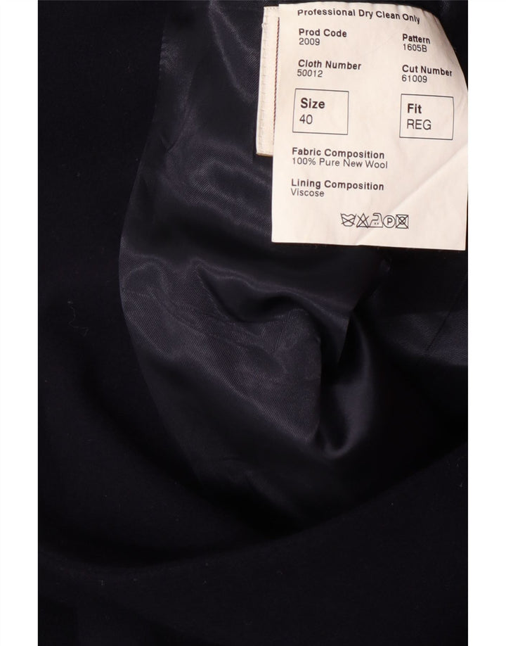 Płaszcz męski CROMBIE UK 40, duży, granatowy, nowy, wełniany, klasyczny