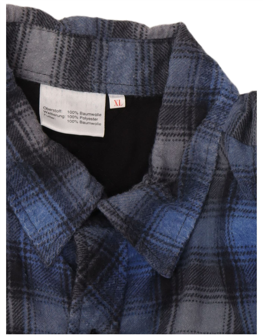 VINTAGE Męska koszula flanelowa XL w niebieską kratkę, bawełniana