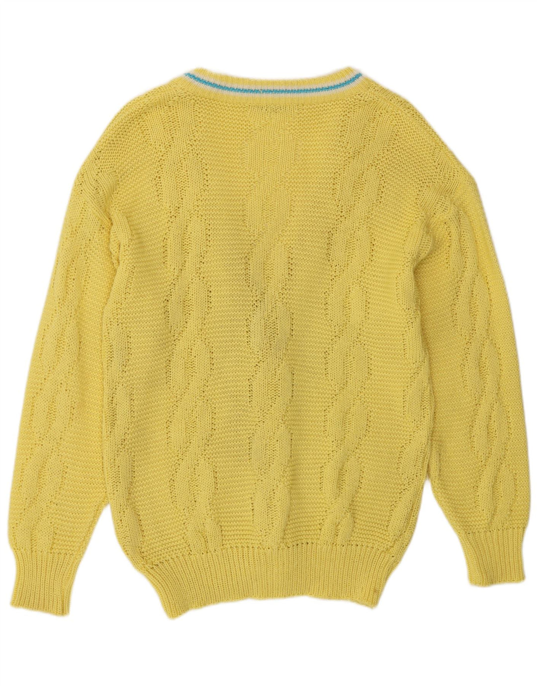 Sweter męski w stylu vintage, średni żółty