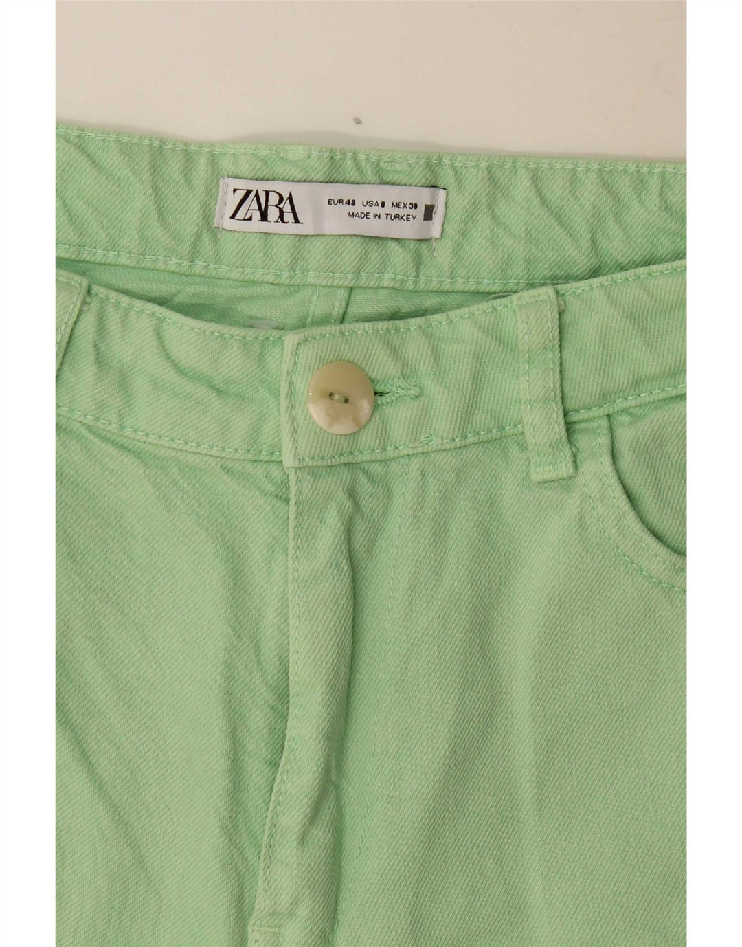 Damskie proste dżinsy Zara EU 40 Medium W30 L26 Zielona bawełna