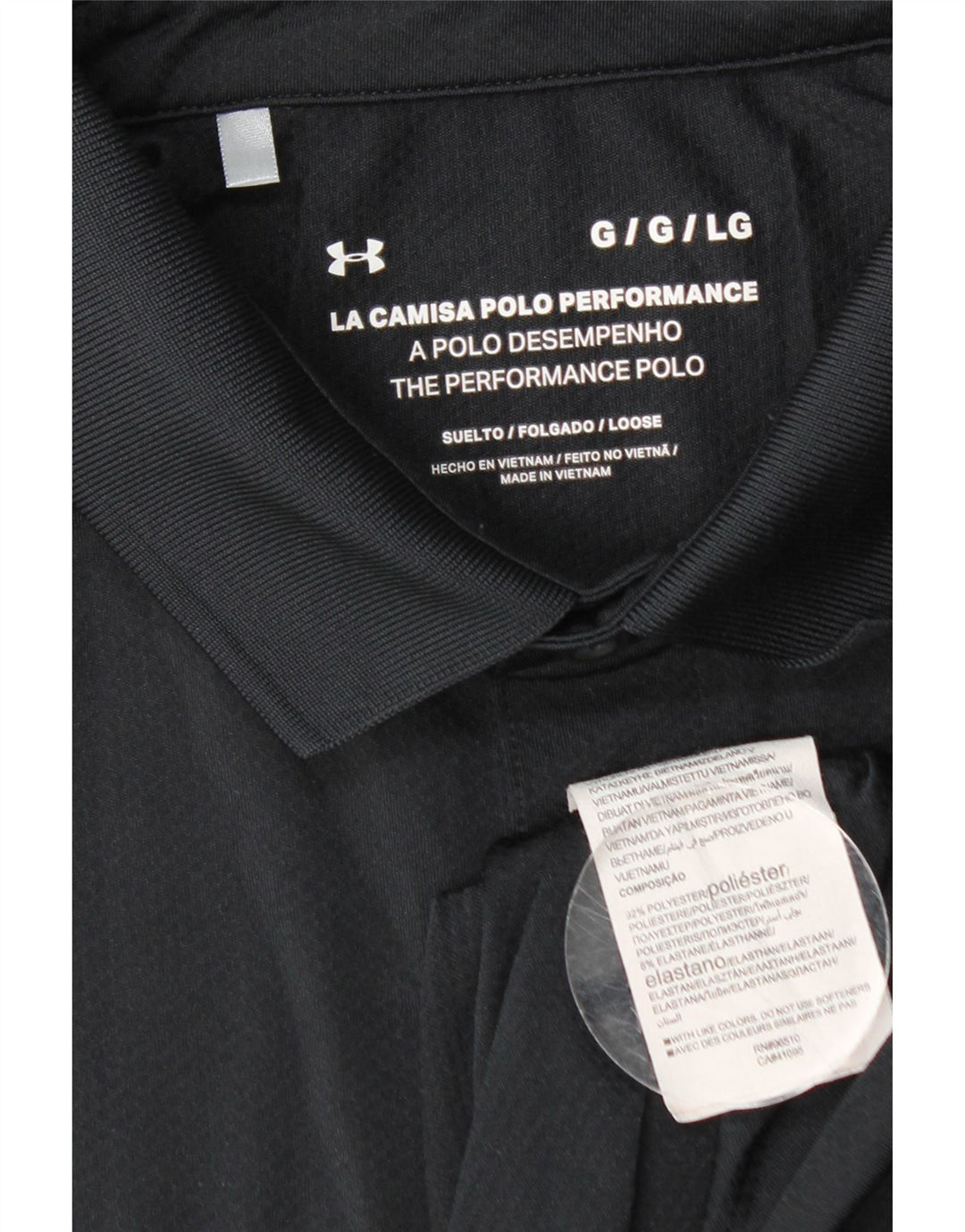 Męska koszulka polo UNDER ARMOUR, duża, czarna, z poliestru