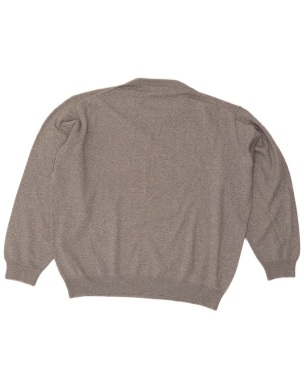 Męski sweter z okrągłym dekoltem Pierre Cardin XL, szary akryl