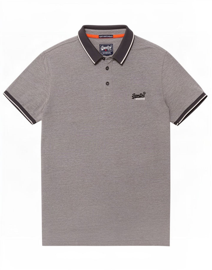 Męska koszulka polo Superdry, średnioszara, bawełniana