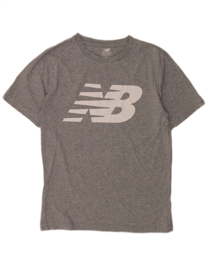 Męski T-shirt New Balance z grafiką, średni szary, nakrapiany