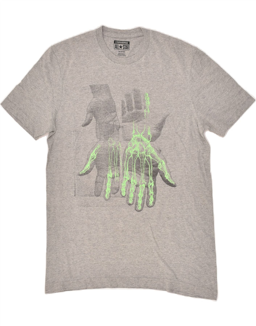 CONVERSE Mens Graphic T-Shirt Top XS Grey Vintage Converse and Second-Hand Converse from Messina Hembry 