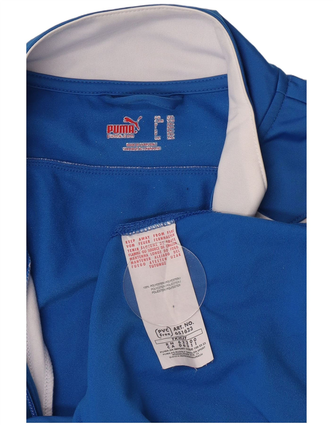 Męska kurtka dresowa Puma 2XL Niebieski poliester z blokami kolorów