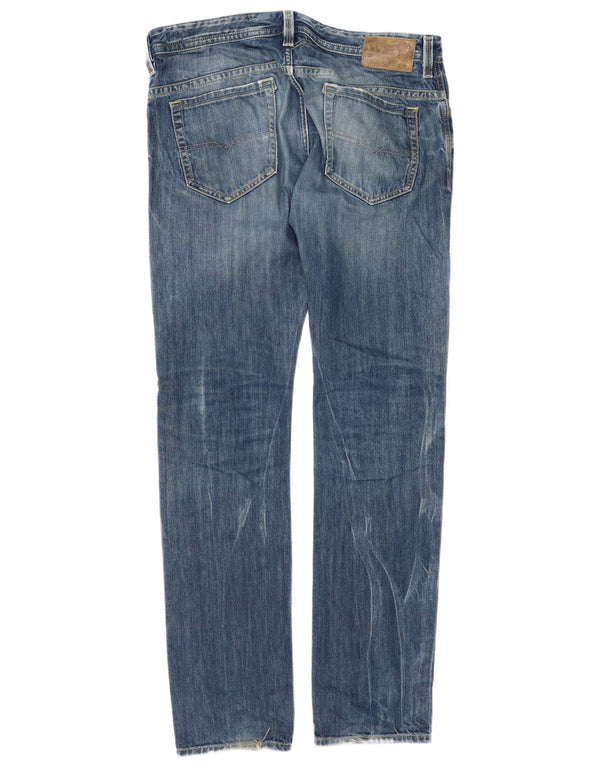 Diesel Męskie Thavar Distressed Slim Skinny Jeans W34 L34 Niebieskie bawełniane