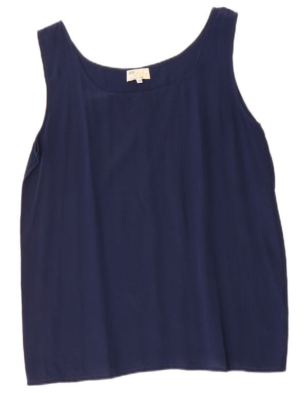 Top damski w stylu vintage, kamizelka UK 14, średni granat
