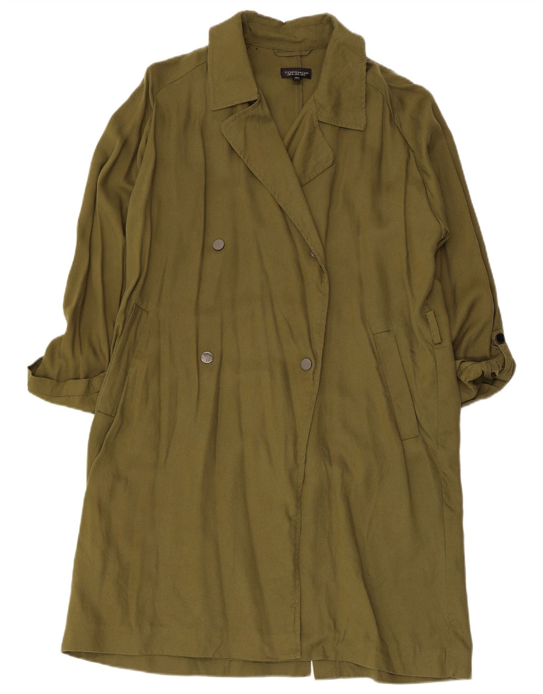 Topshop damski trencz oversize UK 12 Medium Khaki Lyocell