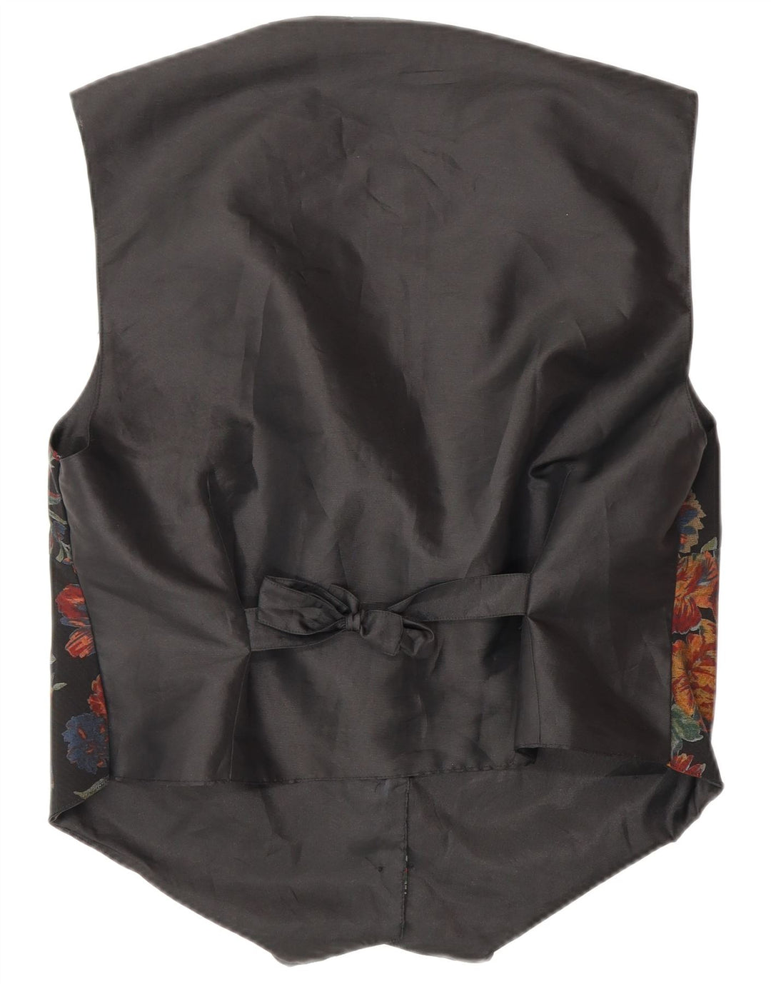 Kamizelka damska Vintage UK 16, duża, czarna w kwiaty