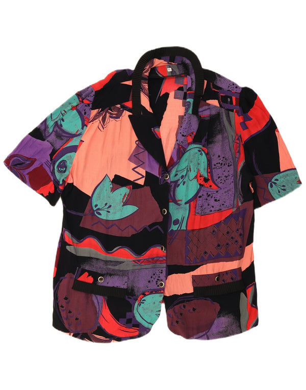 Damska marynarka w stylu vintage w abstrakcyjny wzór IT 52 2XL wielobarwna