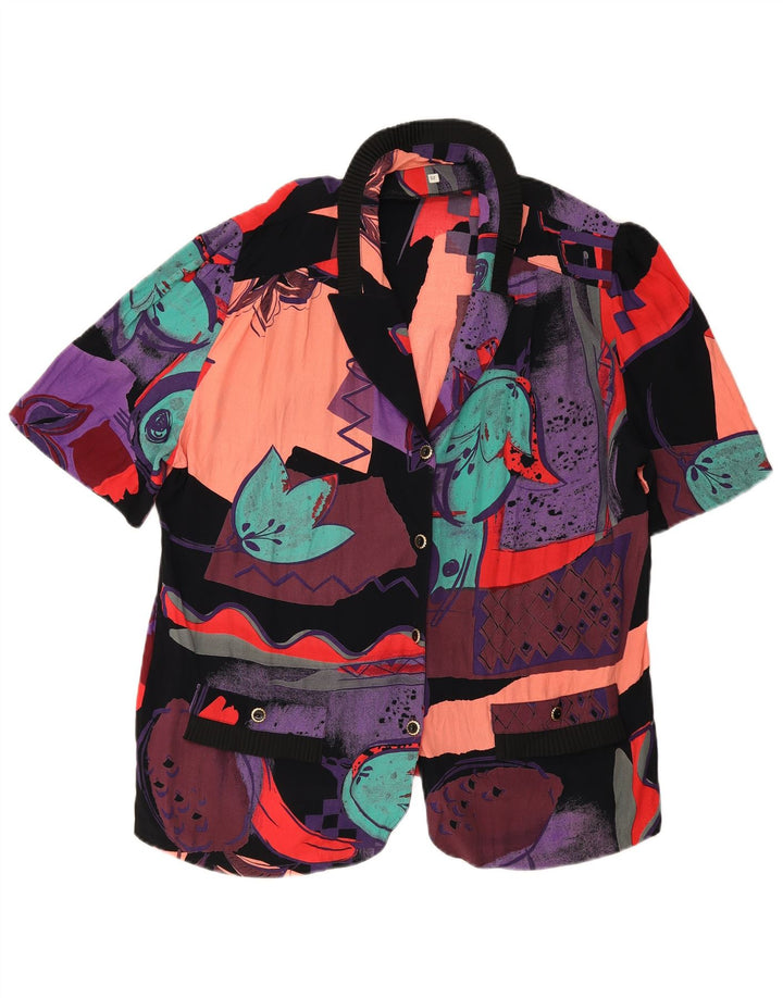 Damska marynarka w stylu vintage w abstrakcyjny wzór IT 52 2XL wielobarwna