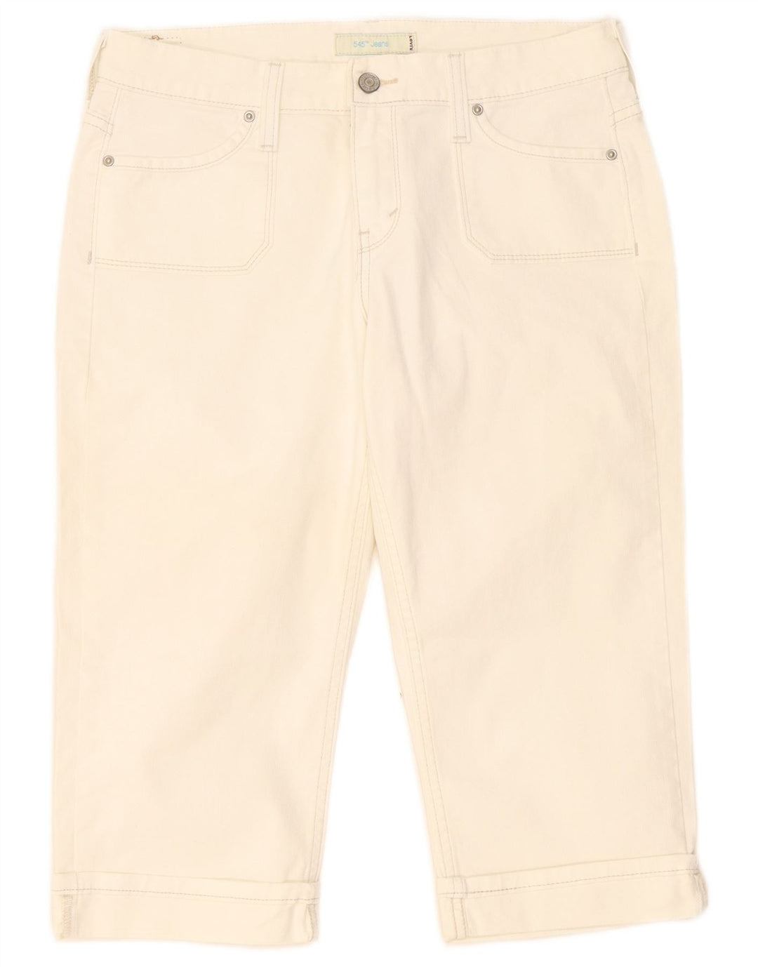 Damskie jeansowe bermudy Levi's US 8 Medium W32 Biała bawełna