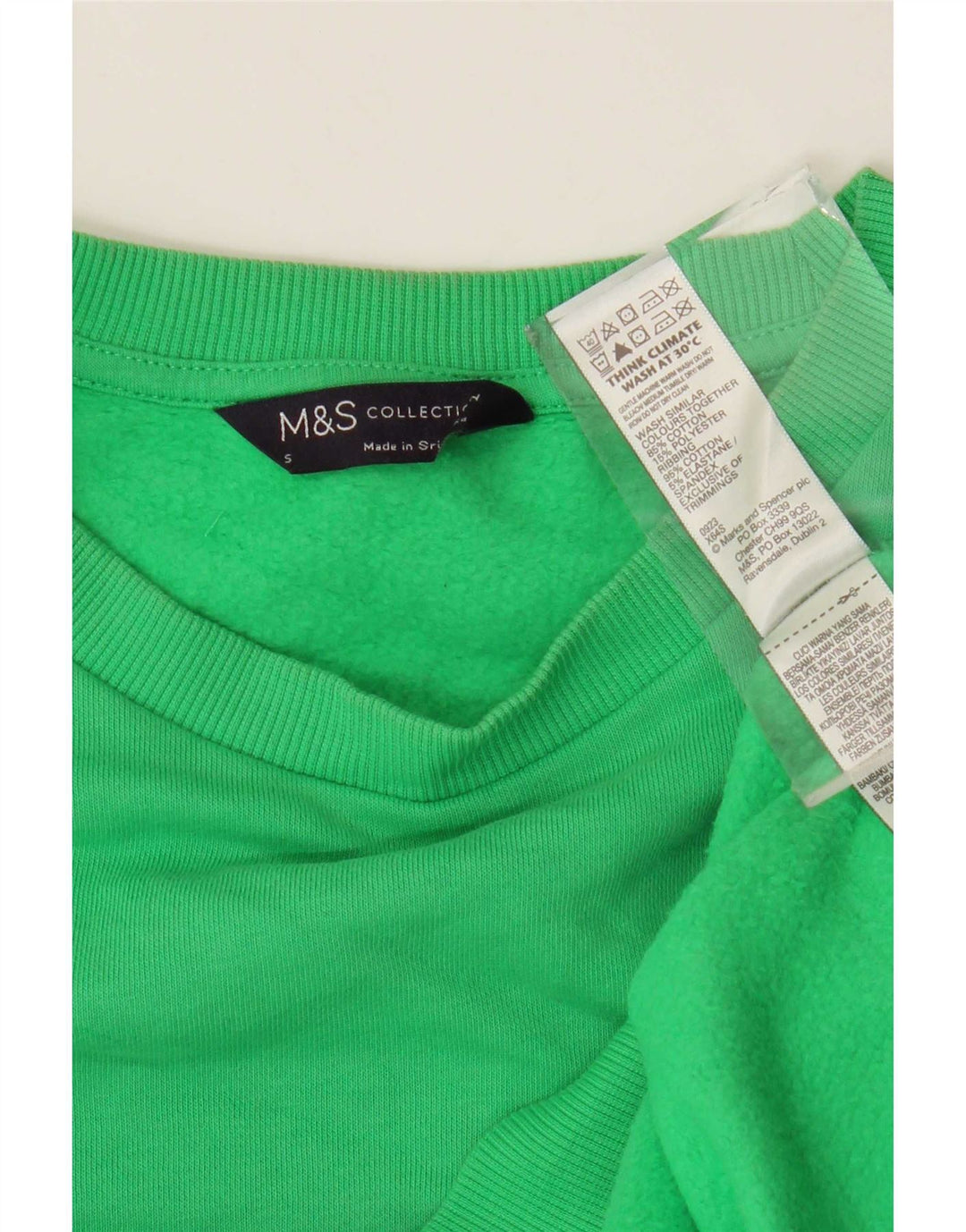 Marks & Spencer Damski sweter oversize UK 10, mały, zielony, bawełniany