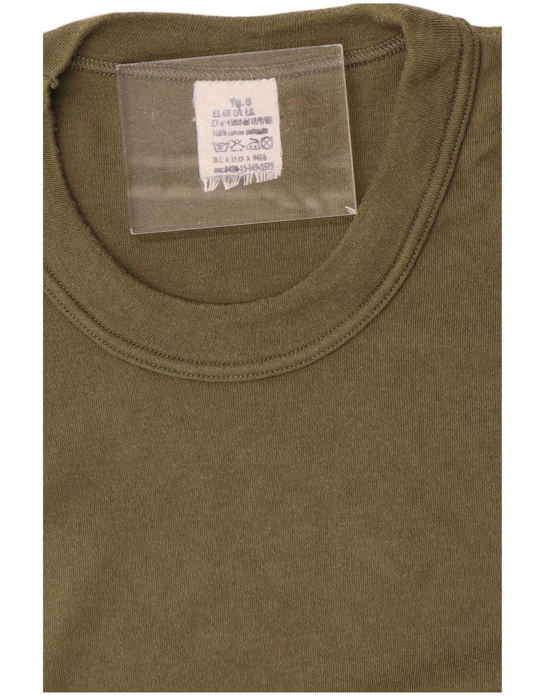 T-shirt męski w stylu vintage, średnia bawełna khaki