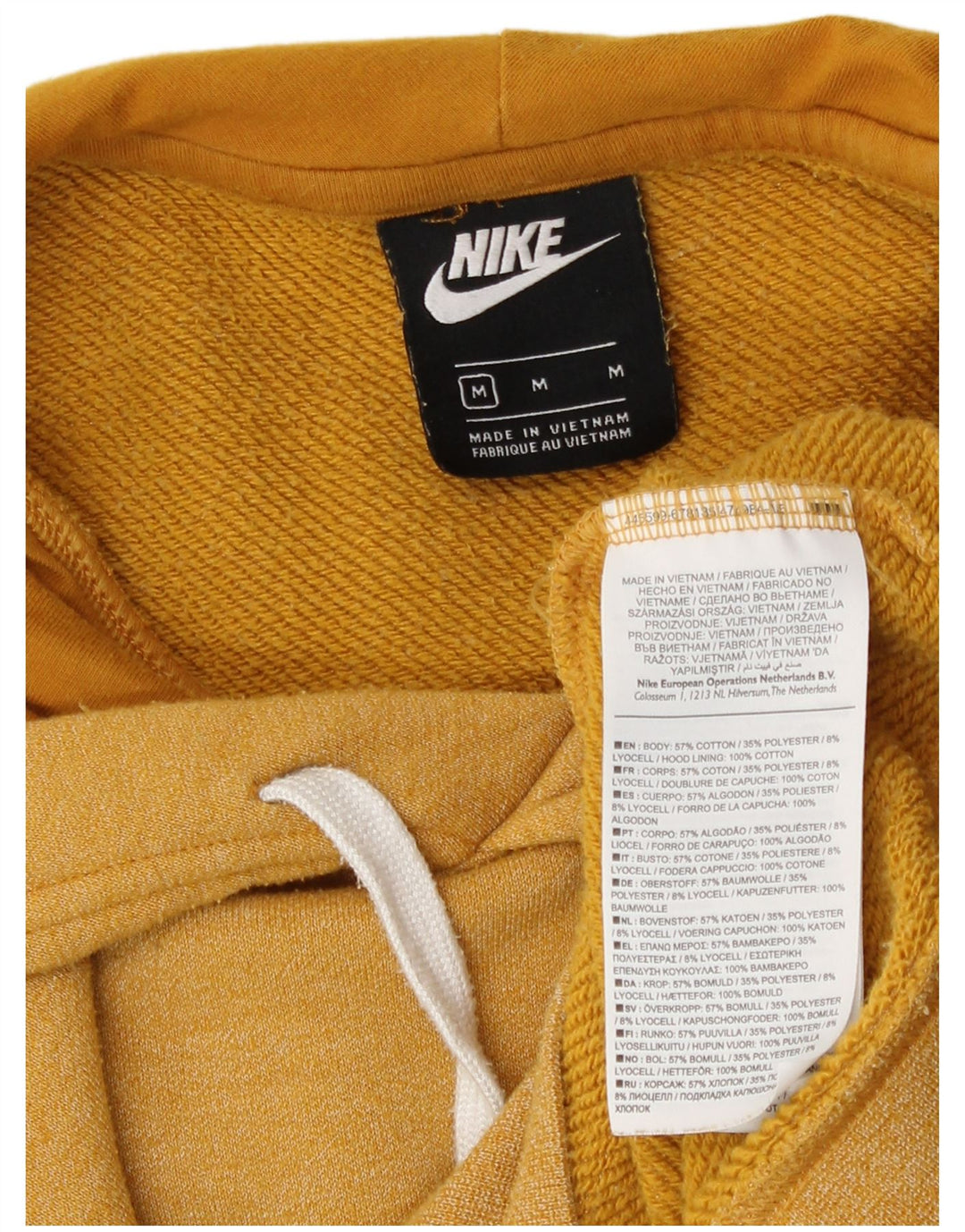 Męski sweter z kapturem Nike Graphic, średni żółty, bawełniany