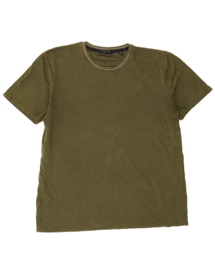 Ted Baker Męski T-shirt, rozmiar 4, duży, bawełniany khaki