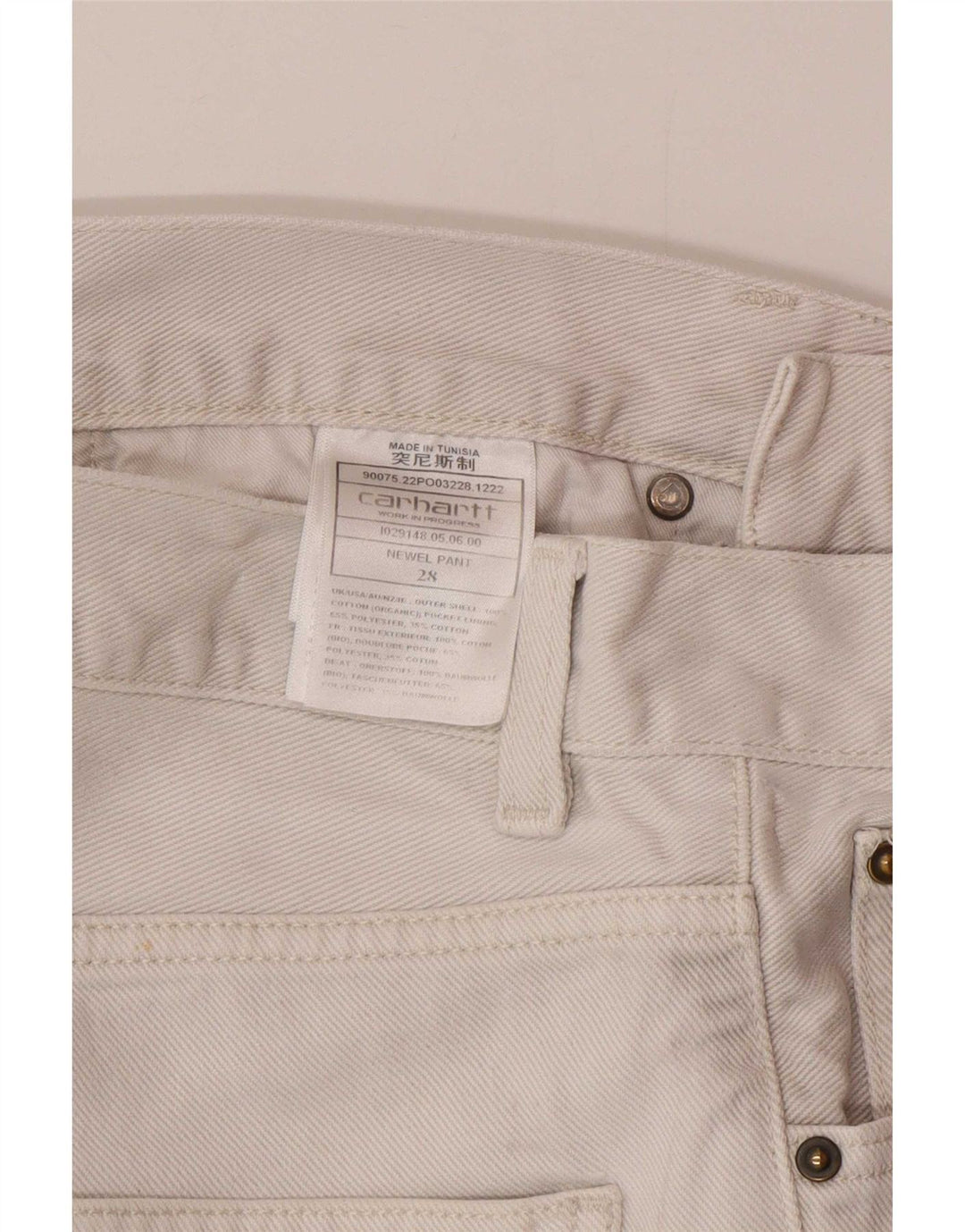 Męskie jeansy Carhartt W28 L28 Biała bawełna