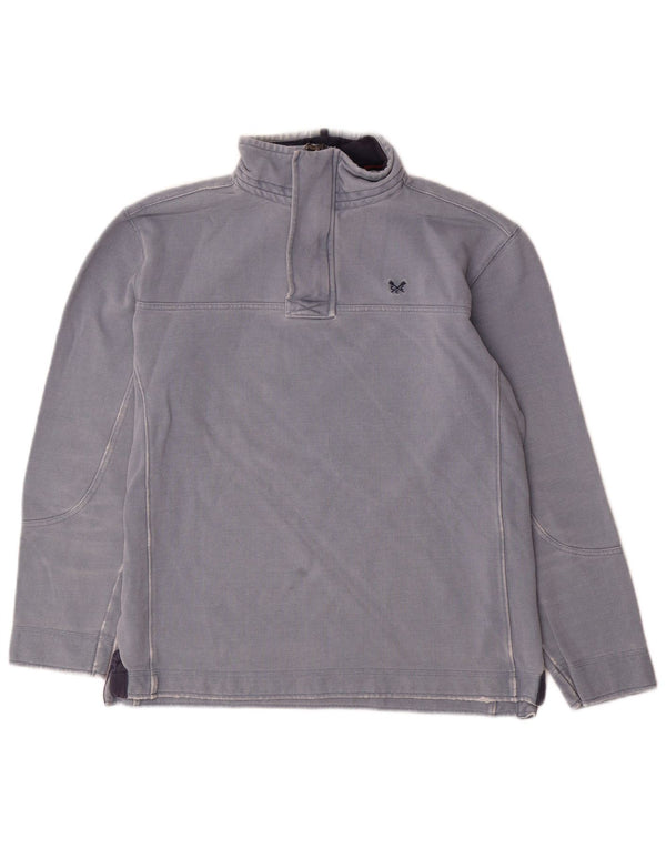 Crew Clothing Męska bluza z zamkiem błyskawicznym, mała, niebieska bawełna