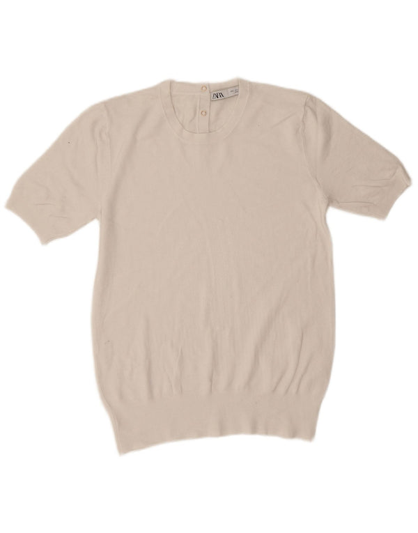 Bluzka damska Zara Top UK 14 Large Biała Wiskoza