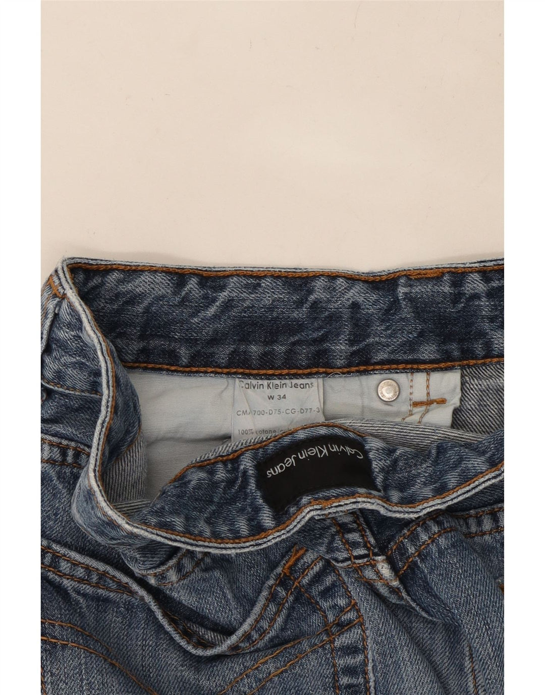 CALVIN KLEIN Mens Straight Jeans W34 L30 Blue Cotton Vintage Calvin Klein and Second-Hand Calvin Klein from Messina Hembry 