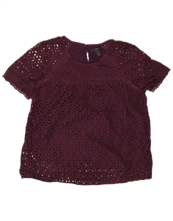 Damska bluzka J. CREW US 8, średni fiolet, bawełna w kwiaty