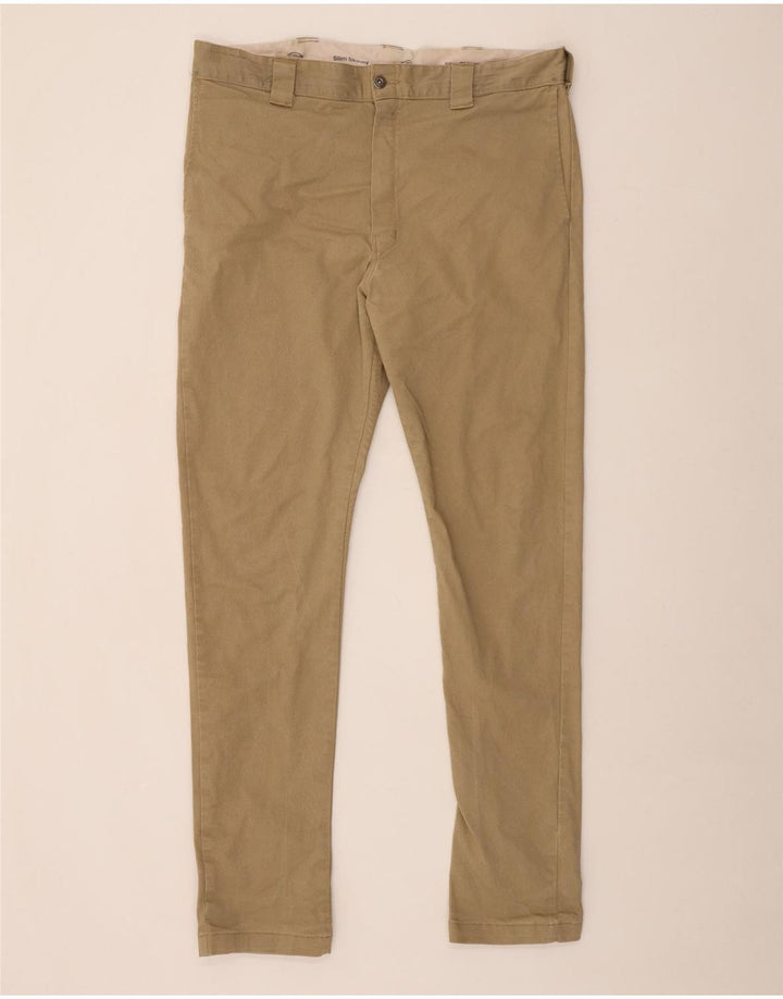 Spodnie męskie DICKIES Slim Skinny Chino W38 L34 Beżowa bawełna
