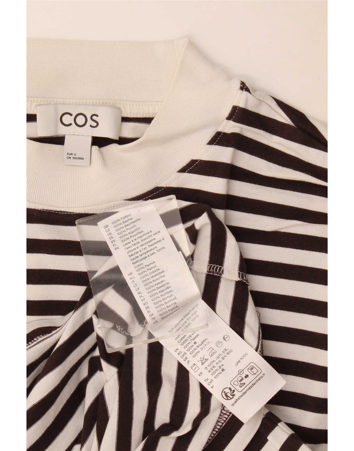 Cos Damski top oversize z długim rękawem, UK 10, małe, czarne, bawełniane paski