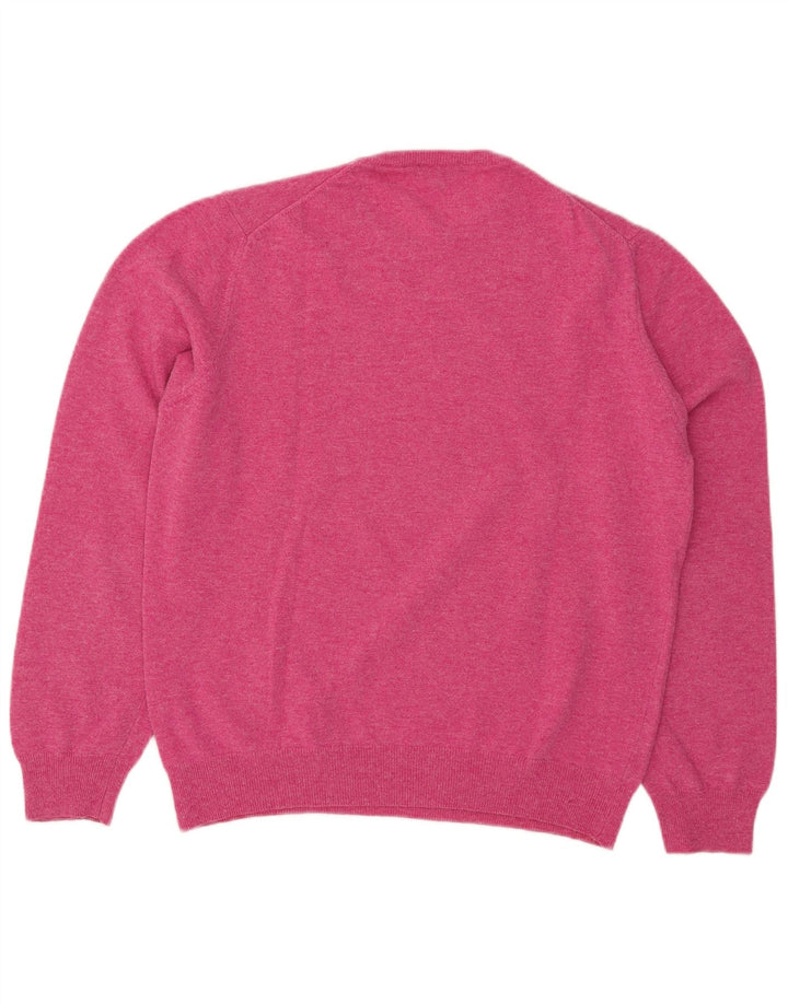 Męski sweter z wycięciem pod szyją Henry Cottons 3XL Różowa wełna