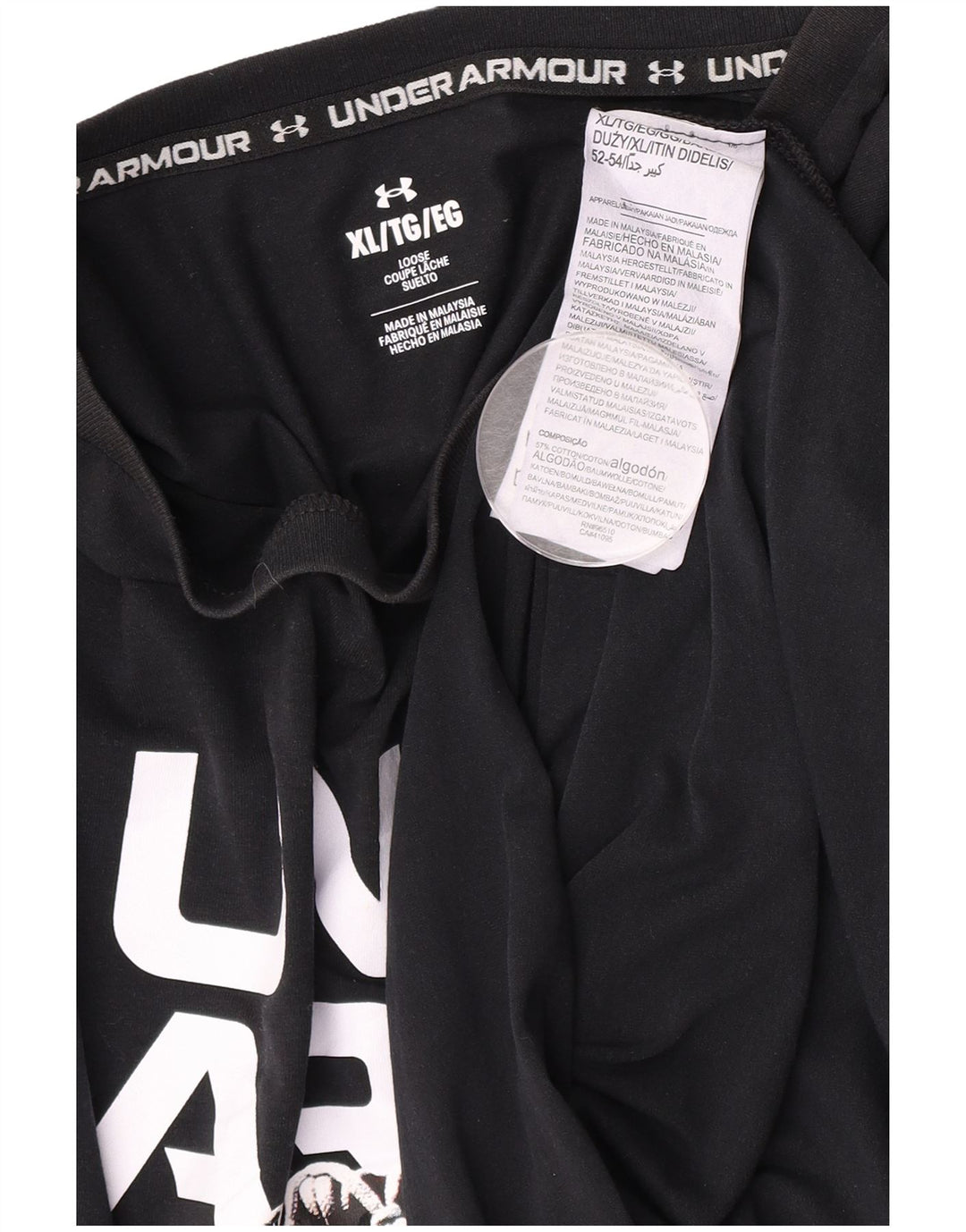 Męska koszulka z grafiką Under Armour XL, czarna, bawełniana