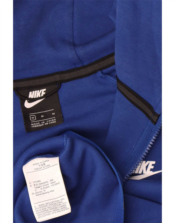Męski sweter z kapturem i zamkiem błyskawicznym Nike, bawełniany, w kolorze średniego błękitu