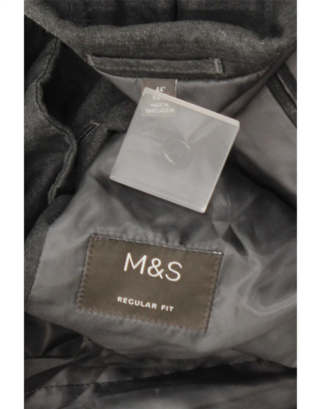 Marks & Spencer Męska marynarka zapinana na 2 guziki o regularnym kroju, rozmiar 44 XL, szara
