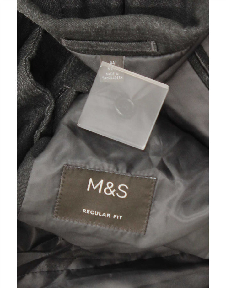 Marks & Spencer Męska marynarka zapinana na 2 guziki o regularnym kroju, rozmiar 44 XL, szara