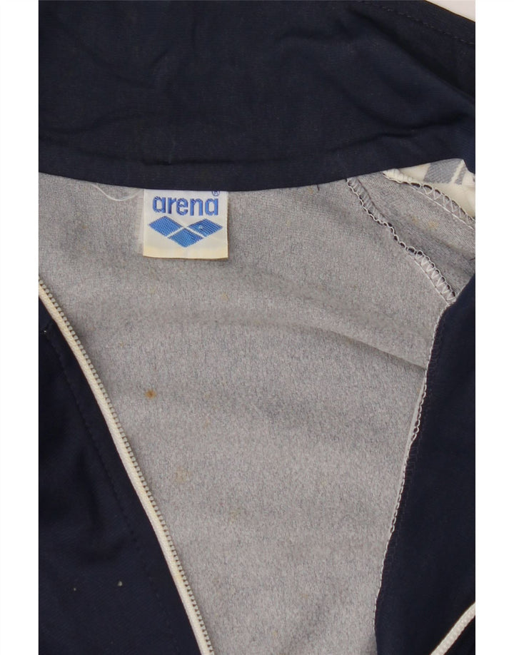 ARENA Mens Graphic Tracksuit Top Jacket Large Navy Blue Colourblock